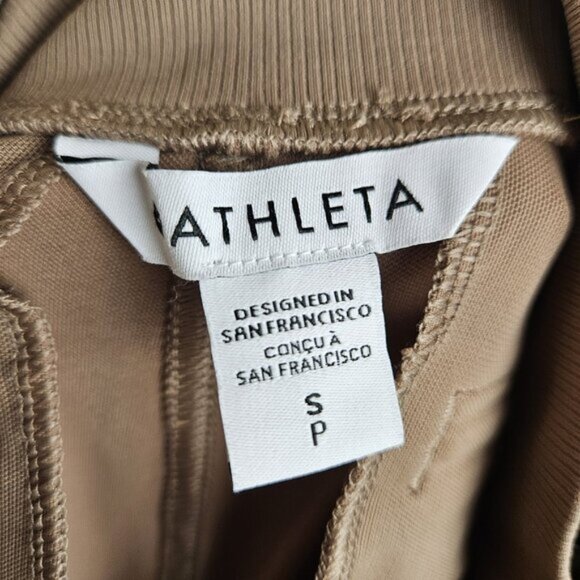 Athleta Venice Colorblock Wide Leg Pants Rustic Beige White Size Small - Picture 10 of 11